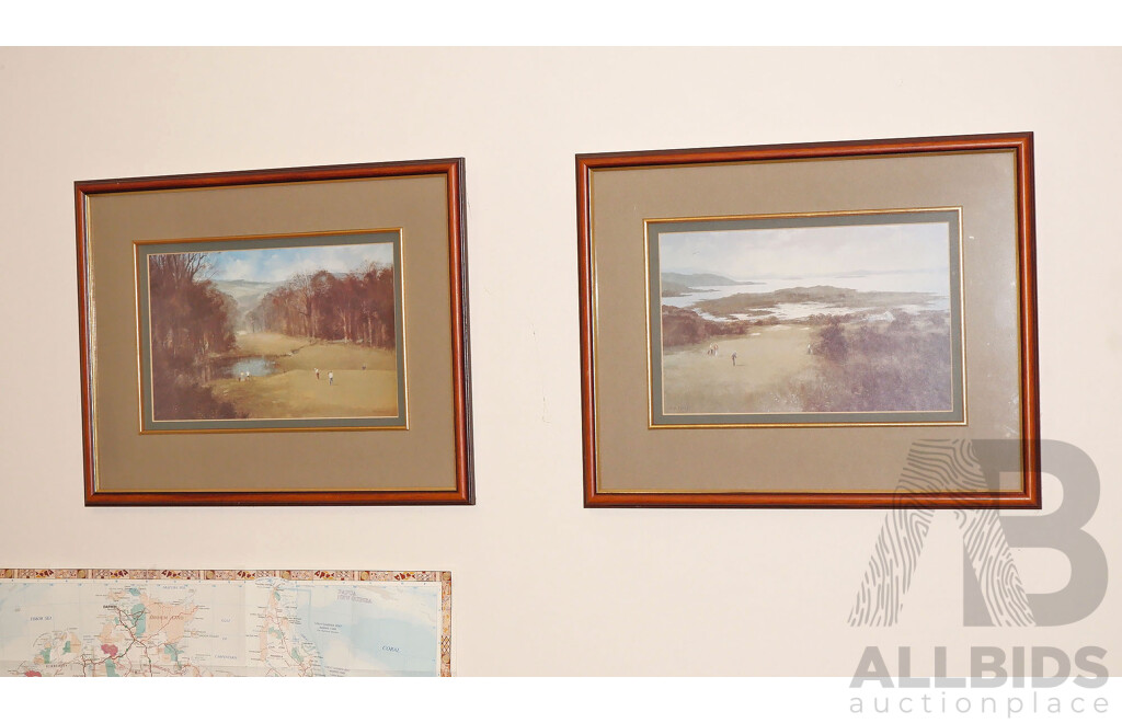 Pair of Framed Roy Perry Golfing Prints