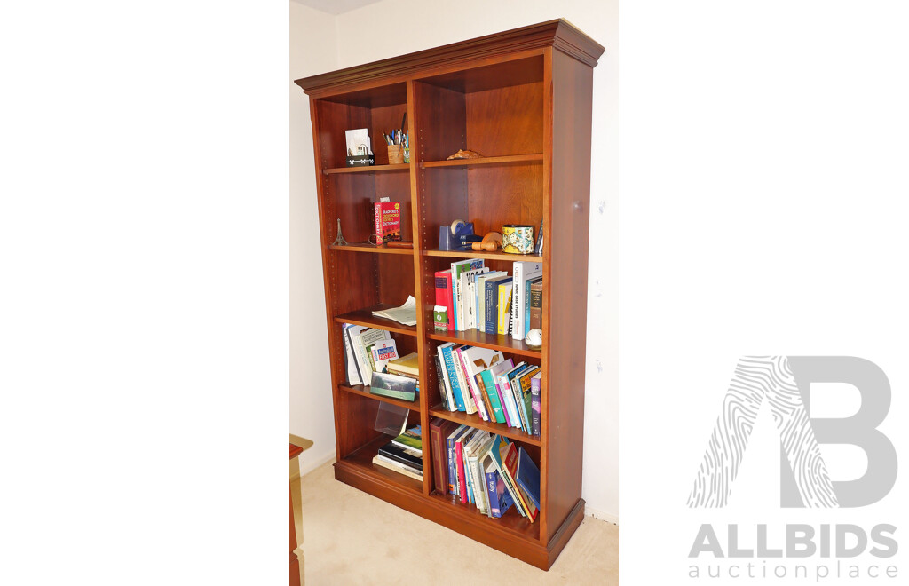 Mahogany Stained Ash Bookcase with Adjustable Shelves
