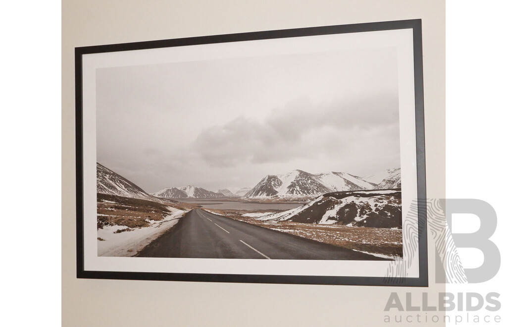 Framed Contemporary Photographic Print of an Alpine Road