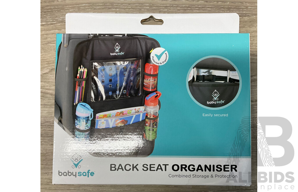 TABC Pram Bag & BABYSAFE Back Seat Organiser - Lot of 6