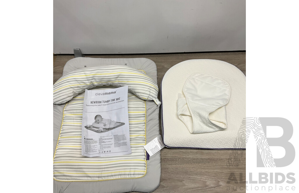 CLEVAMAMA ClevaSleep Plus Elevated Support & Newborn Tummy Time Mat   - Lot of 2