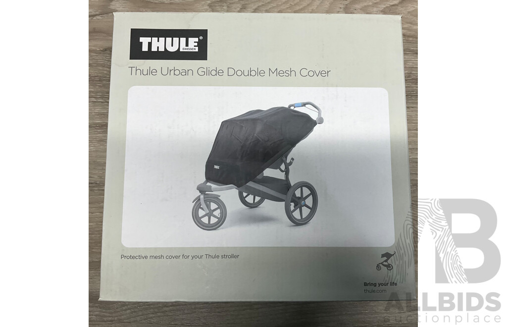 THULE Urban Glide Double Mesh Cover & Rain Cover & BABYSAFE Back Seat Organiser & MAXI-COSI Car Seat Mirror - Lot of 4