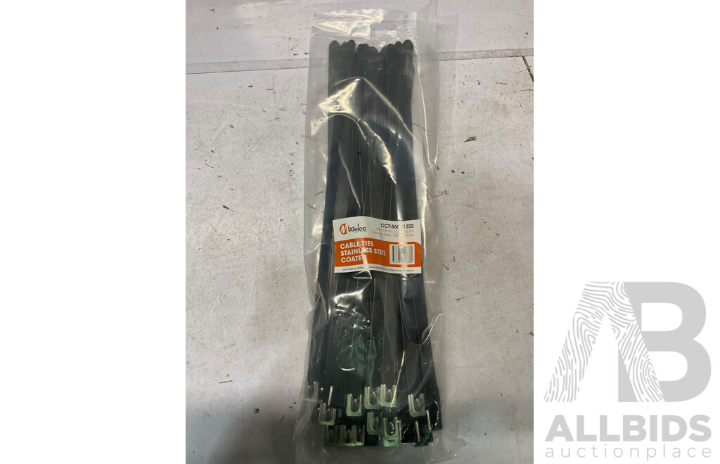 Matelec (CCT-360/12SS) Stainless Steel Coated Cable Ties (600pc)
