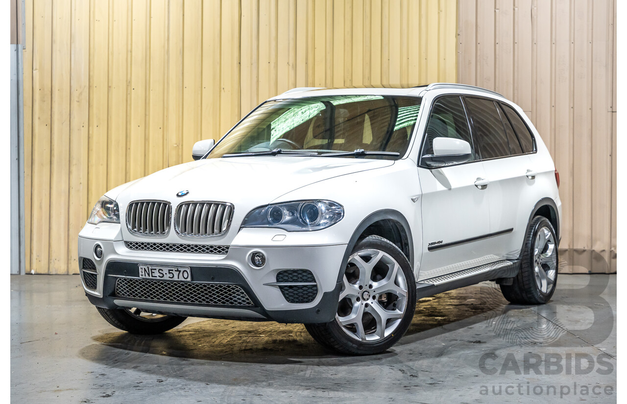 7/2010 BMW X5 Xdrive 40d Sport E70 (4x4) MY10 4d Wagon White Twin Turbo Diesel 3.0L