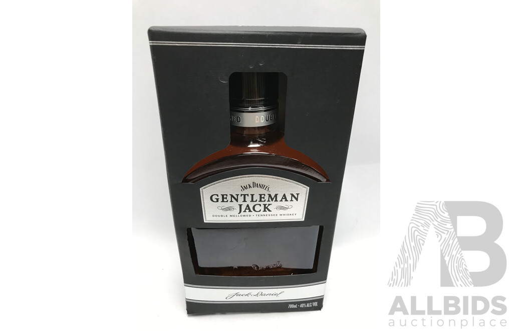 Bottle of Jack Daniel's Gentleman Tennessee Whiskey with Box