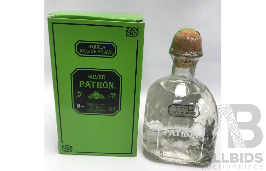 700ml Bottle of Patron Silver Tequila with Box