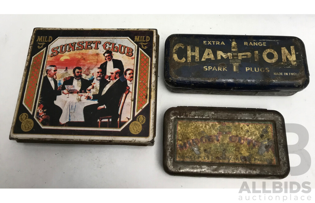Vintage Chocolate, Cigarette, and Tool Tins - Lot of 6