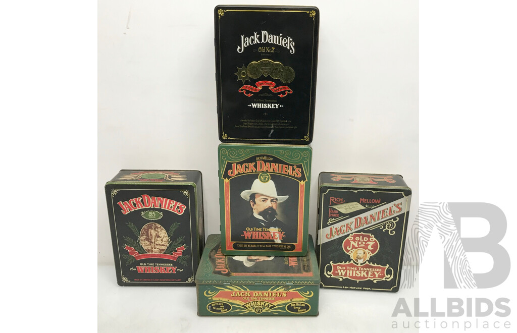 Vintage Jack Daniels Tin Containers - Lot of 5