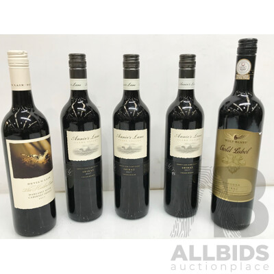 Assorted Lot of Shiraz Wines - Lot of 5