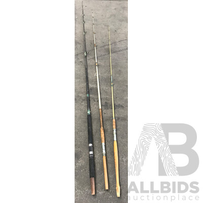 Assorted Long Fishing Rods - Lot of 3