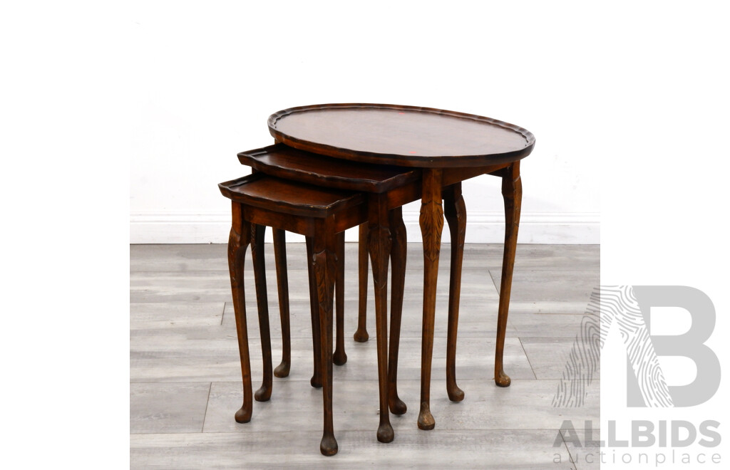Nest of Three Oval Side Tables