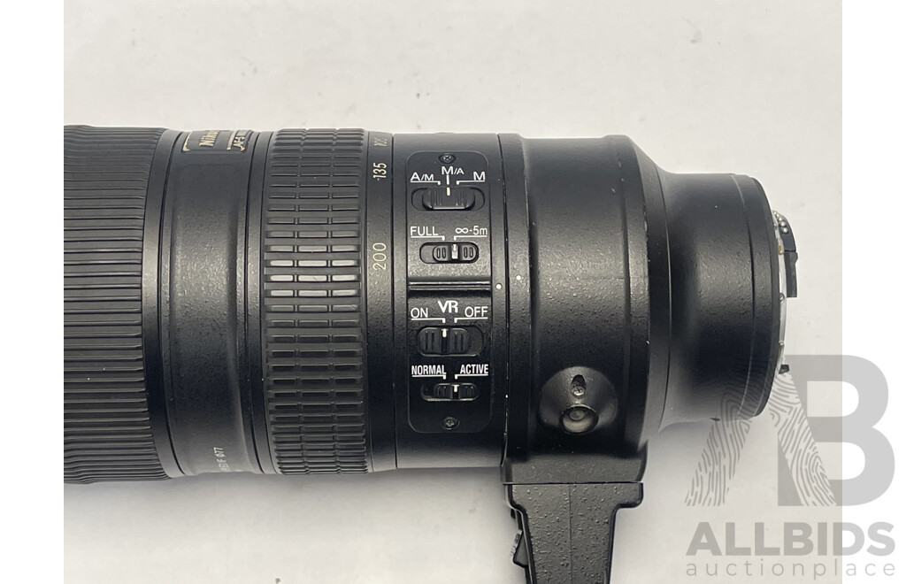 Nikon ED Nikkor AF-S 70-200mm Zoom 1:2.8 Lens