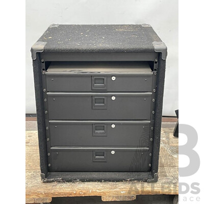 Road Case with Rack Storage Drawers