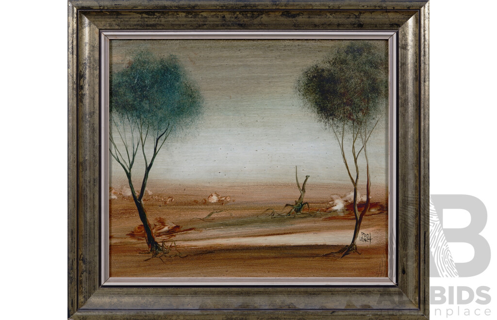 Pro Hart (1928-2006), Landscape, Oil on Board