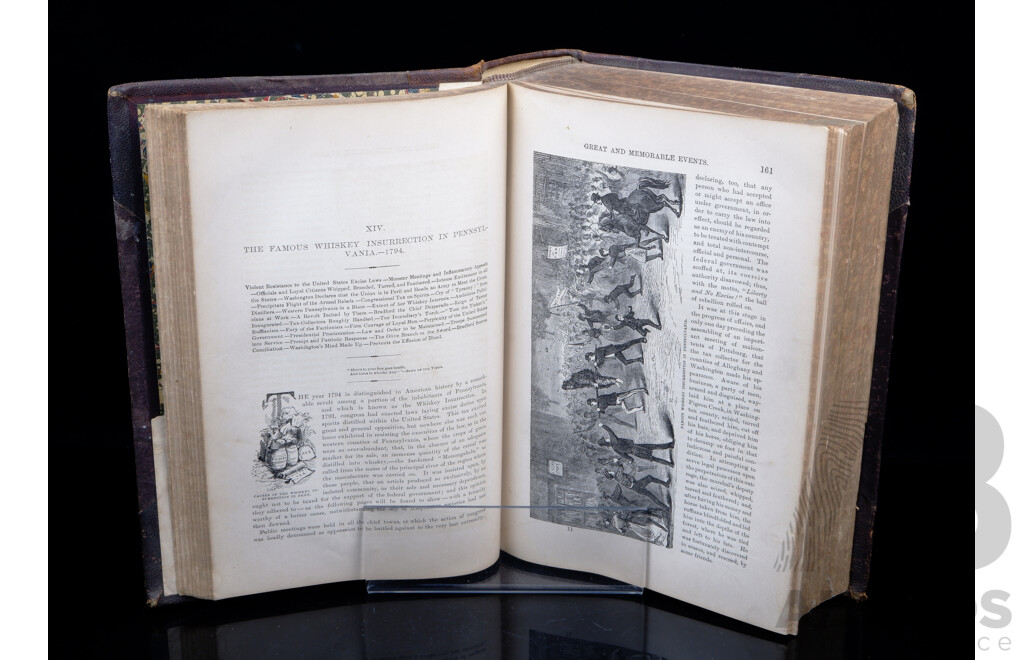 Our First Century or the One Hundred Great and Memorable Events in the History of Our Country Etc, R M Devens, 1870s, Quarter Leather Bound Hardcover