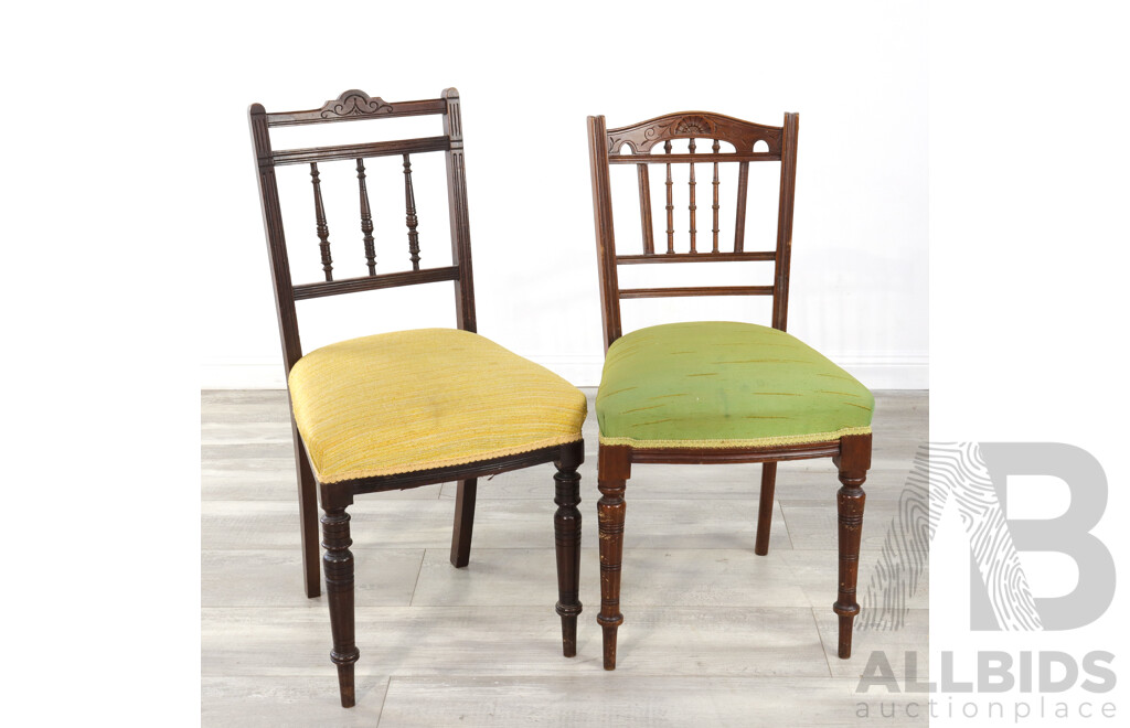 Pair of Edwardian Mahogany Parlour Chairs