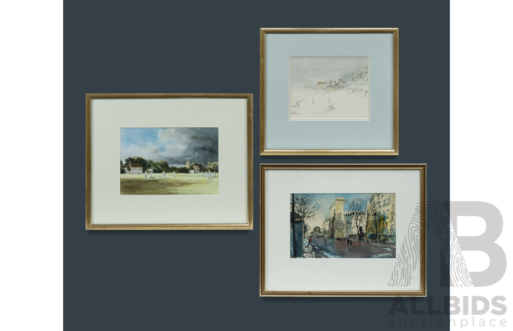 Three Framed Watercolours by Brian Ryder, Rod Pearce & Owen Ronald Olley, Watercolour (3)