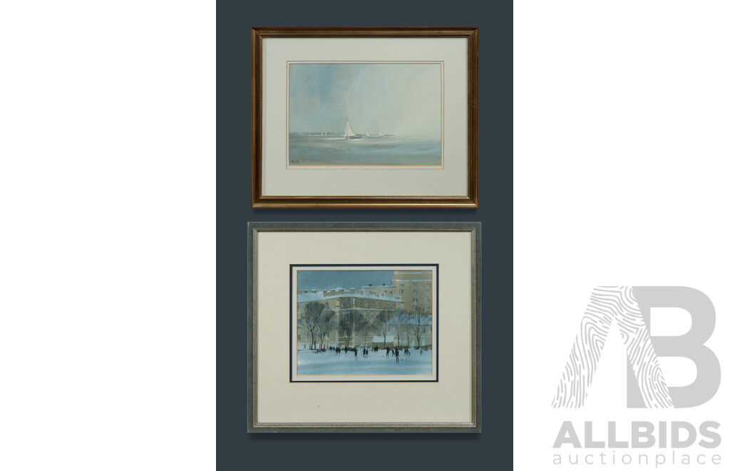Two Framed Watercolours by Tim Nash & Peter Toms. Both works signed lower left. Watercolour (2)