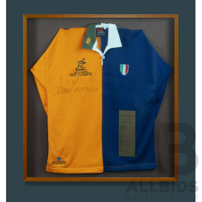 Signed David Campese Wallabies/Italian Rugby Jersey, Honouring David Campese's 100th Test Appearance, 16th December 1996