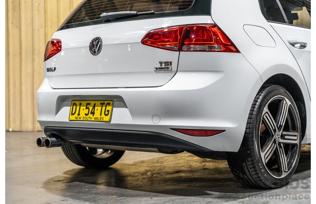 6/2015 Volkswagen Golf 90 TSI MK7 MY15 5d Hatchback White Turbo 1.4L