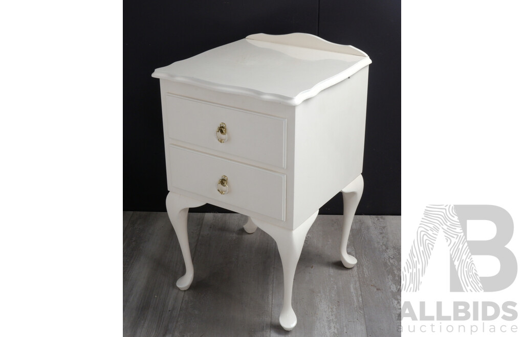 Painted Two Drawer Bedside