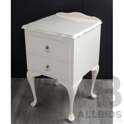 Painted Two Drawer Bedside