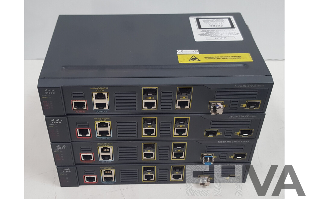 Cisco (ME-3400EG-2CS-A) ME 3400E Series Ethernet Access Switch - Lot of Four