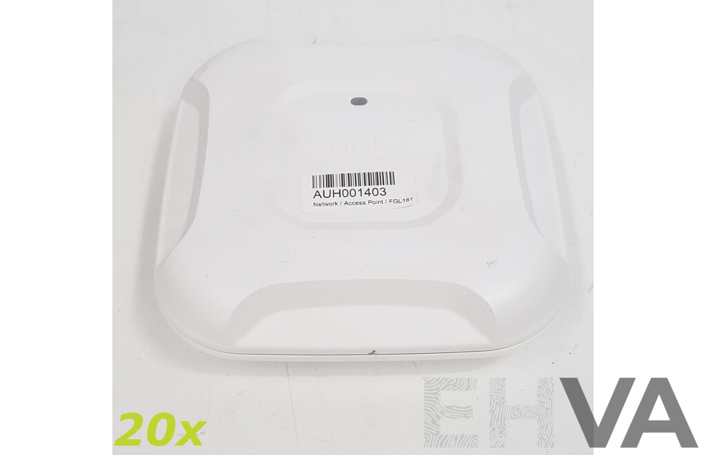 Cisco (AIR-CAP3702I-Z-K9) Aironet 3700 Series 802.11ac Dual Band Access Point - Lot of Twenty
