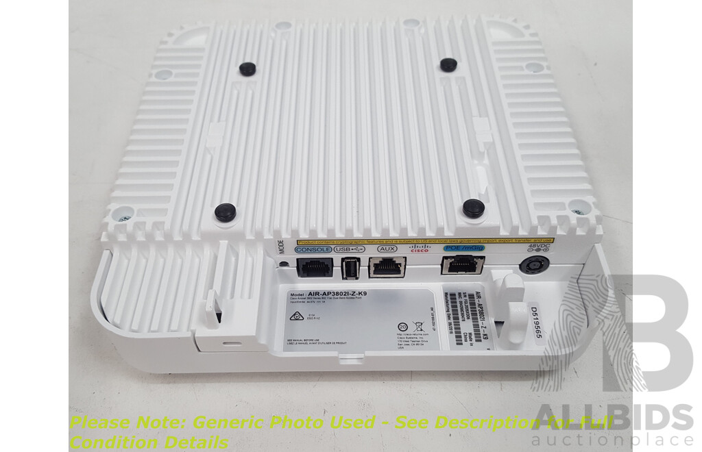 Cisco (AIR-AP3802I-Z-K9) Aironet 3802 Series 802.11ac Dual Band Access Point