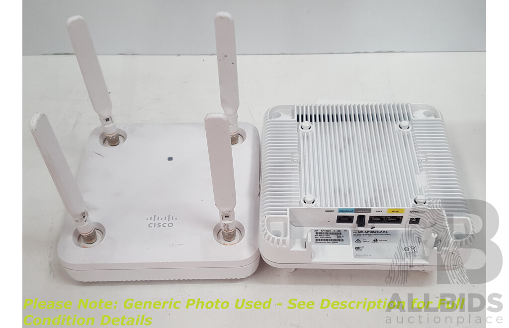 Cisco (AIR-AP1852E-Z-K9) Aironet 1852 Series 802.11ac Dual Band Access Point - Lot of Two