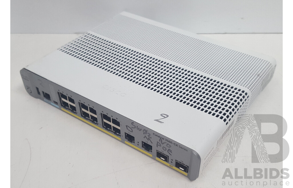 Cisco (WS-C3560CX-12TC-S) Catalyst 3560-CX Series 12-Port Gigabit Ethernet Compact Switch