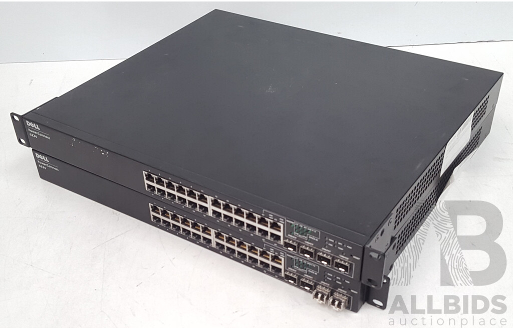 Dell PowerConnect 6224 24-Port Gigabit Switch - Lot of Two