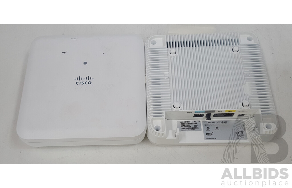 Cisco (AIR-AP1832I-Z-K9) Aironet 1832 Series 802.11ac Dual Band Access Points - Lot of Two