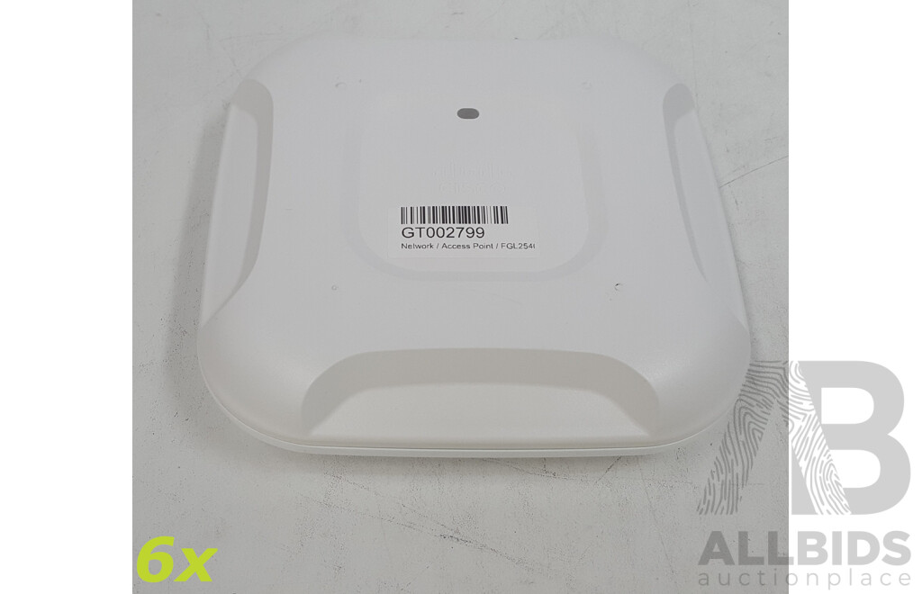 Cisco (AIR-CAP3702I-Z-K9) Aironet 3700 Series 802.11ac Dual Band Access Point - Lot of Six