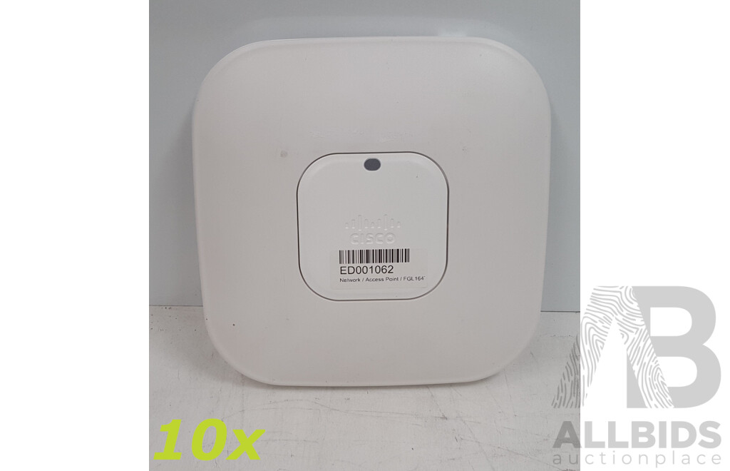 Cisco (AIR-CAP3602I-N-K9) 3600 Series Aironet 802.11n Dual Band Access Point - Lot of 10