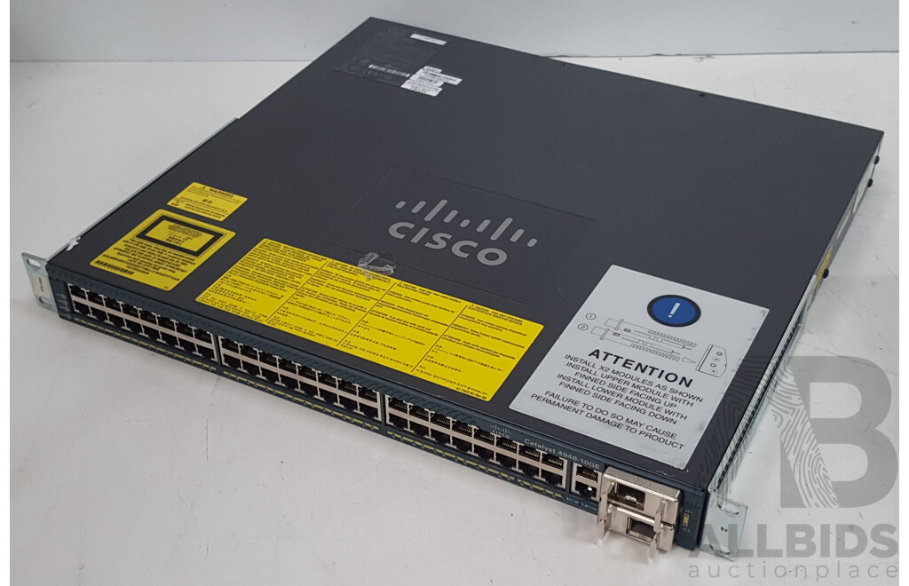 Cisco Catalyst (WS-C4948-10GE-E) 4948-10GE 48-Port Managed Gigabit Ethernet Switch