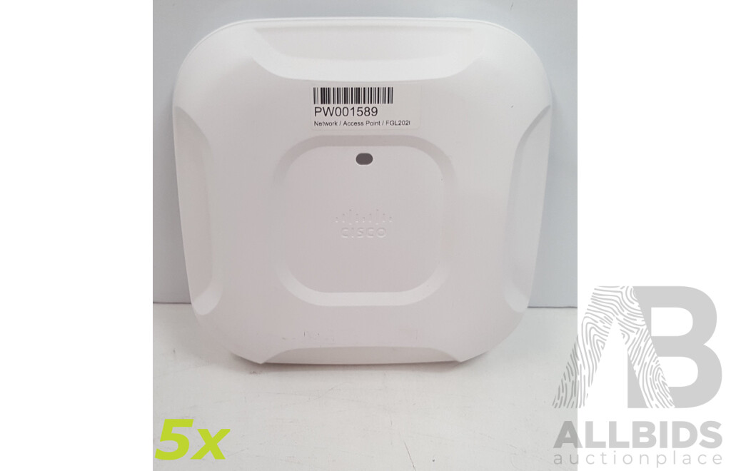 Cisco (AIR-CAP3702I-Z-K9) Aironet 3700 Series 802.11ac Dual Band Access Point - Lot of Five