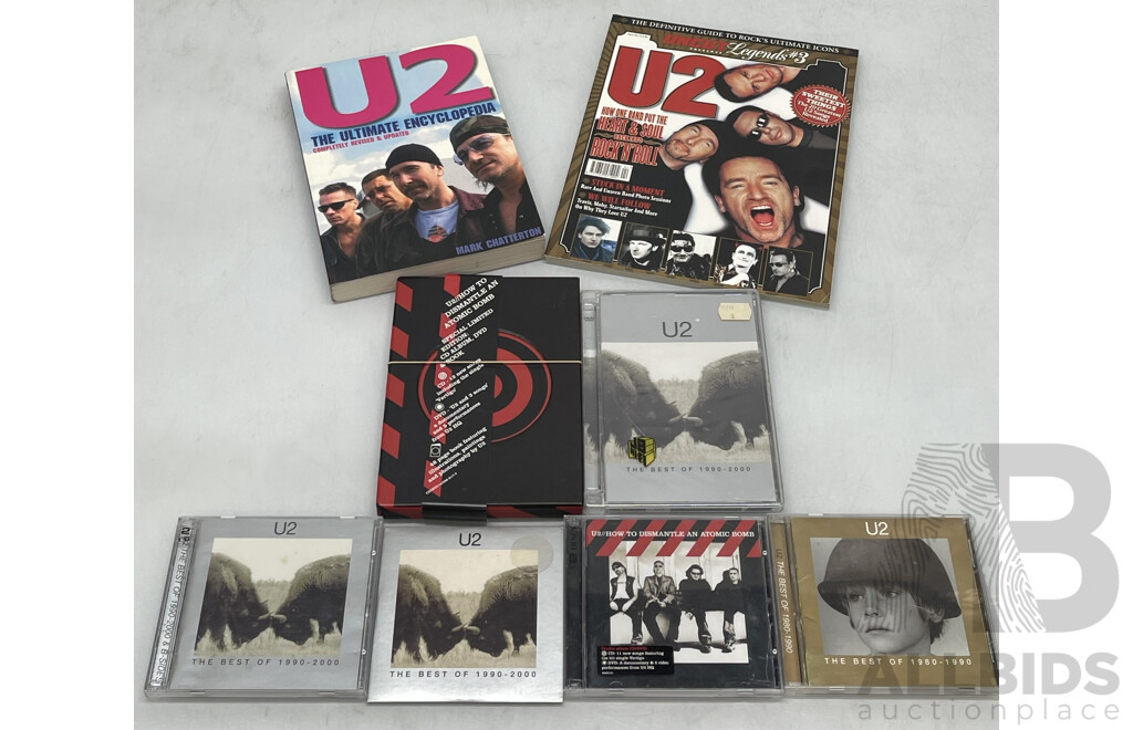 U2 Assorted DVDs, CDs and Books