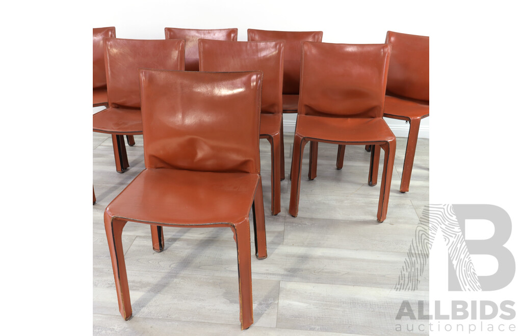 Set of Eight Mario Bellini for Cassina Cab Chairs
