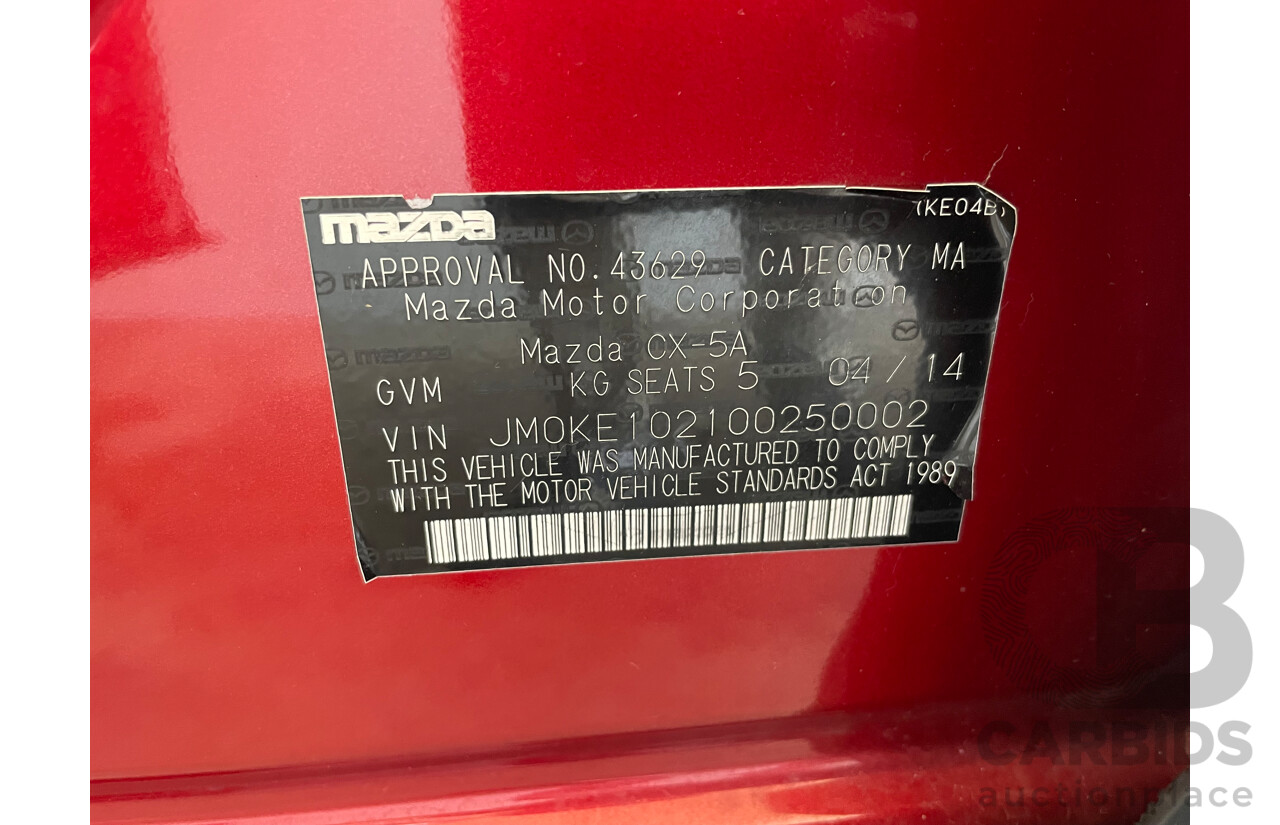 04/2014 Mazda Cx-5 GRAND TOURER (4x4) AWD MY13 UPGRADE 4D Wagon Red 2.2L