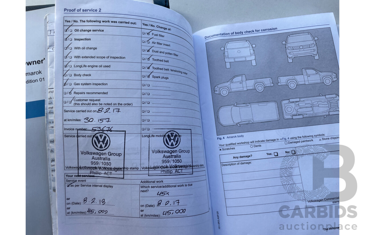 12/2015 Volkswagen Amarok Tdi420 Highline (4x4) 2H MY15 Dual Cab Utility White 2.0L