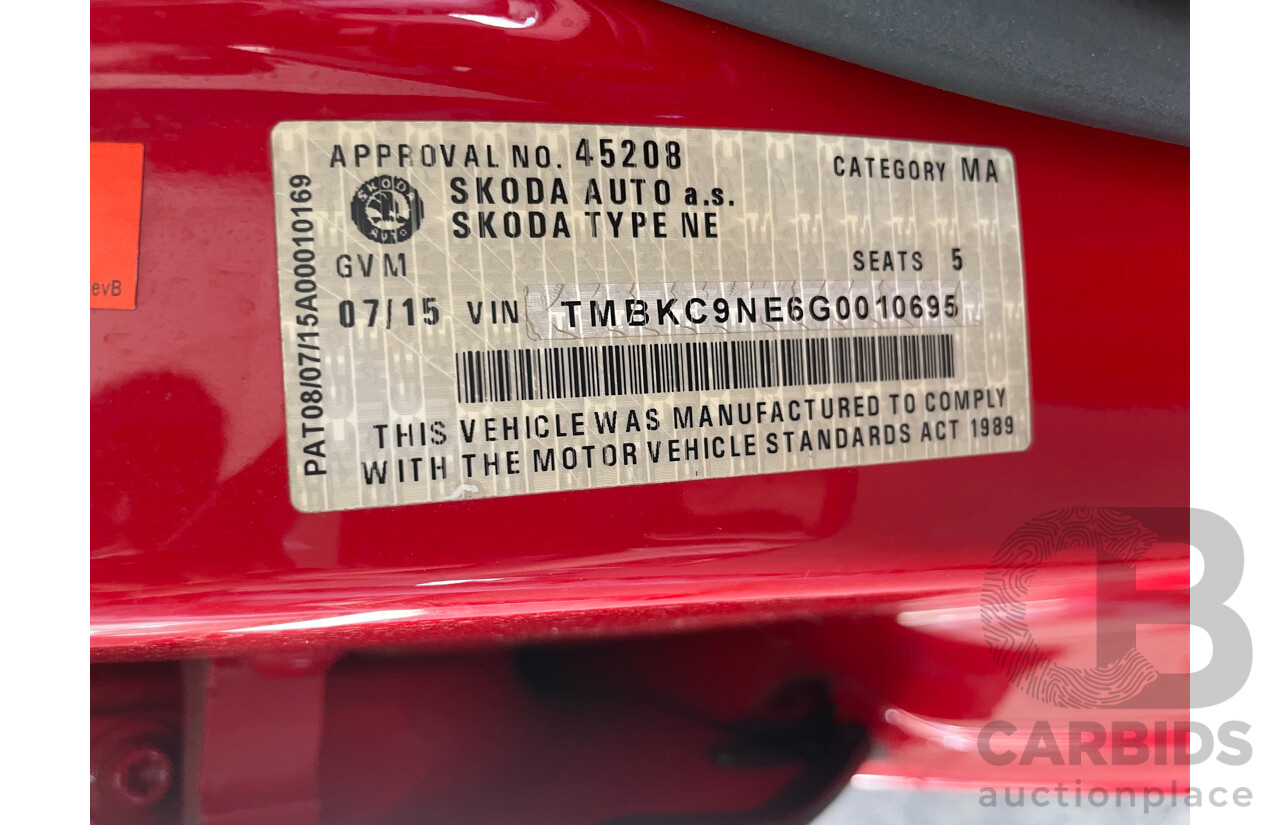 07/2015 Skoda Octavia 110 TSI AMBITION FWD NE MY16 4D Wagon Red 1.4L