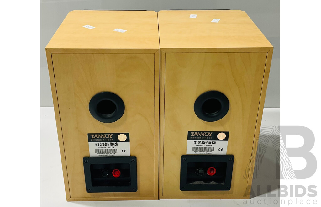 Pair of Tannoy M1 Shadow Beech Speakers - Designed in the UK