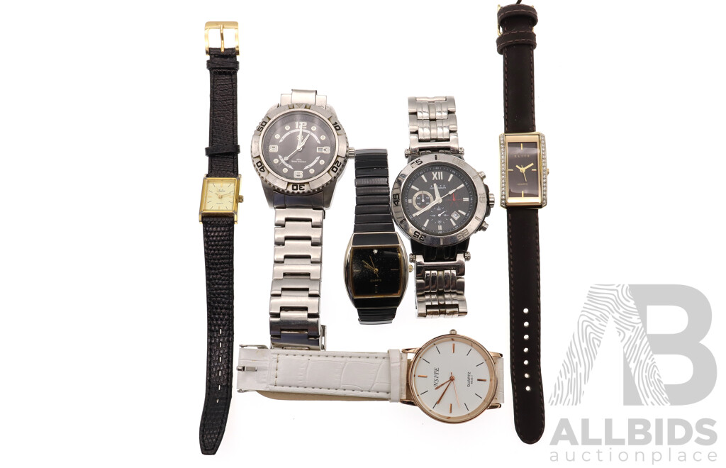 Collection of (6) Ladies & Mens Watches Including Elite & Sabre