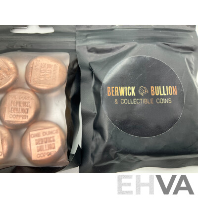 Ten Copper Berwick Bullion One Ounce Ingots