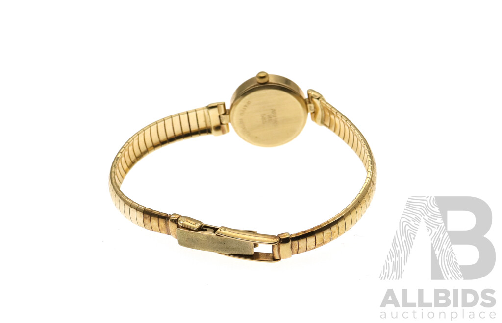 Arpas 14ct Yellow Gold Ladies Watch Including Band, Both Hallmarked 585, 25.0 Grams