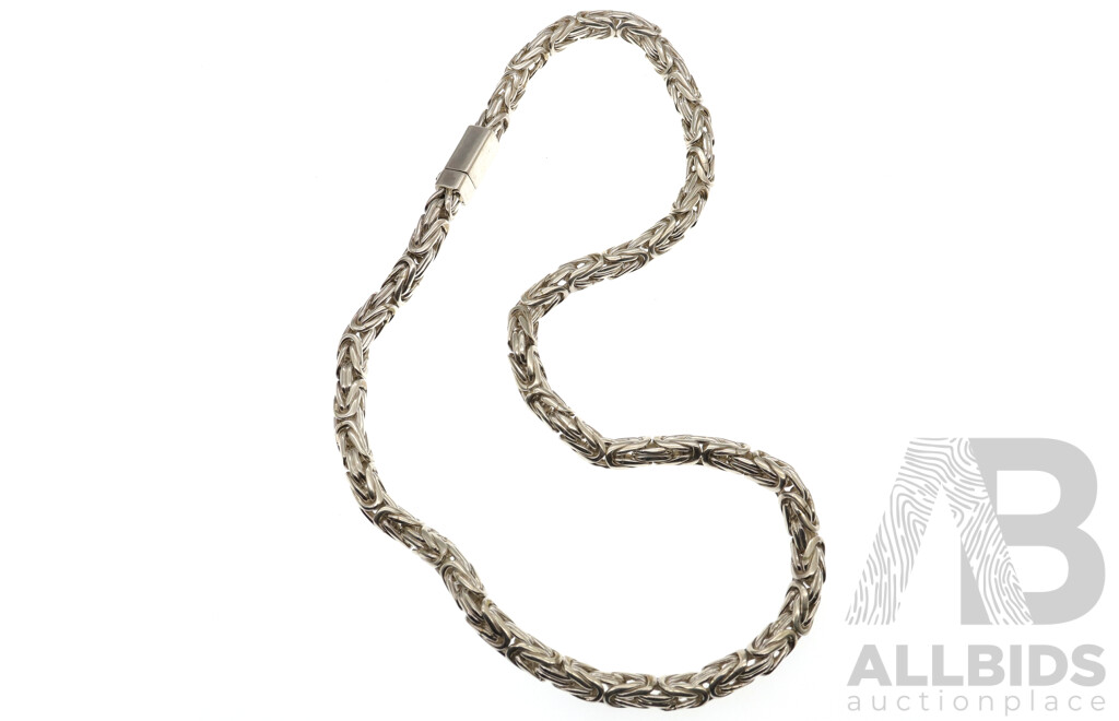 Sterling Silver Heavy Fancy Link Chain, 56cm Long, 165 Grams