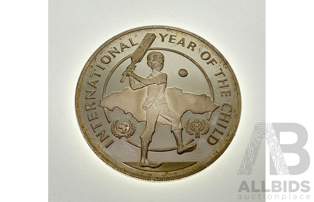 Jamaica 1979 Silver Ten Dollar Coin, International Year of the Child .925