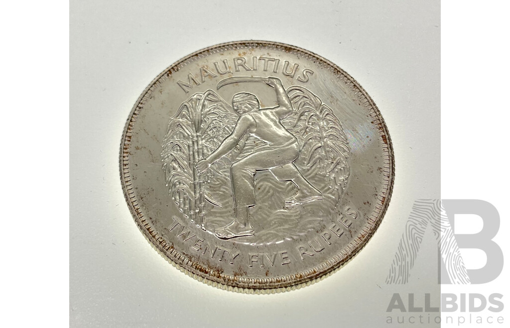 Mauritius 1977 Silver Twenty Five Rupees Coin