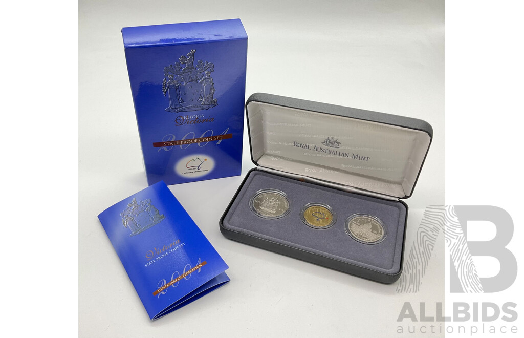 Australian RAM 2001 Three Proof Coin Set, Centenary of Federation, Victoria